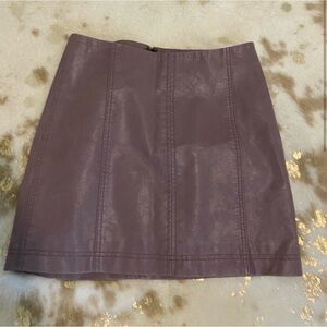 Free People Vegan Leather Skirt Plum